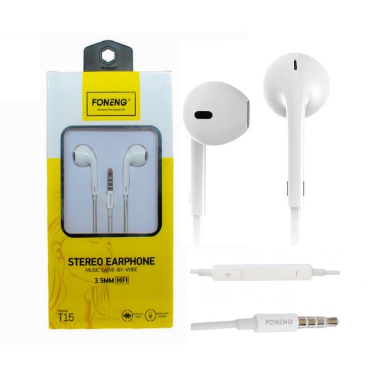 Foneng Micro Stereo Earphone T15 3.5mm White